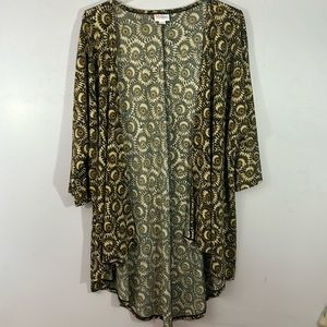 Earthy floral medium lularoe open cardigan/duster